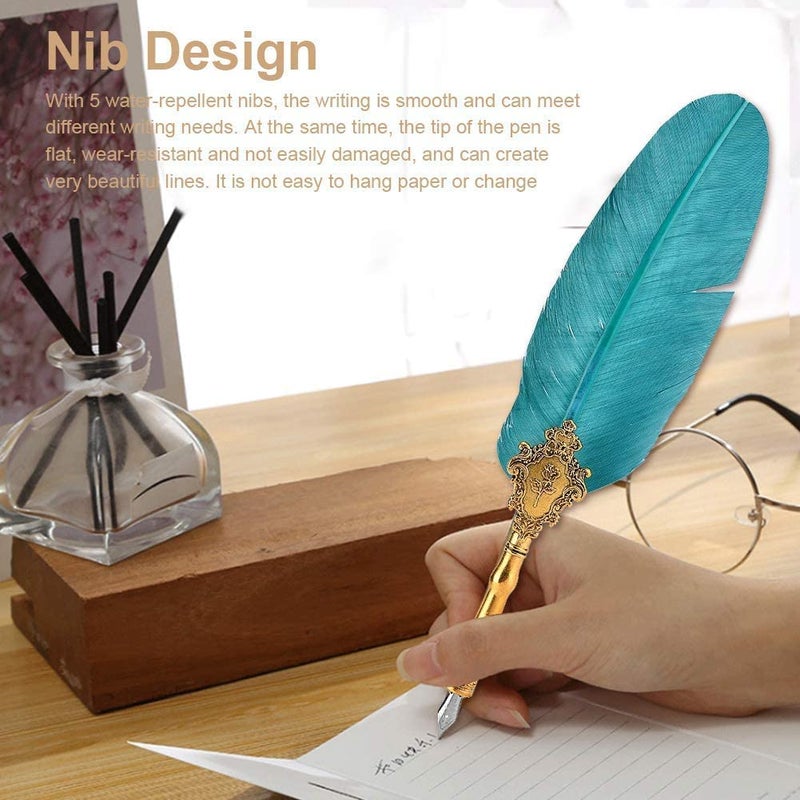FOSA Retro Pens, Classical Fountain Pen, Old European Dip Creative Writing Pen Ink Bottle Set Gift Box, Dip Pen with 5pcs Replacement Nib, INK BOTTLE WITHOUT INK - Image 3